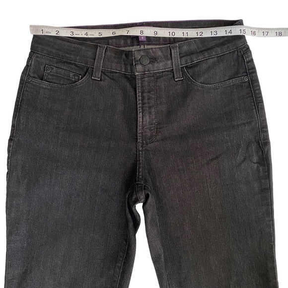 NYDJ Lift Tuck Technology Studded Rhinestones Bootcut Jeans Women’s Size 8 Black - Picture 7 of 14